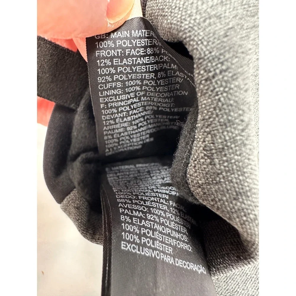 The North Face Touchscreen Gloves Heather Grey Black Mens Small
